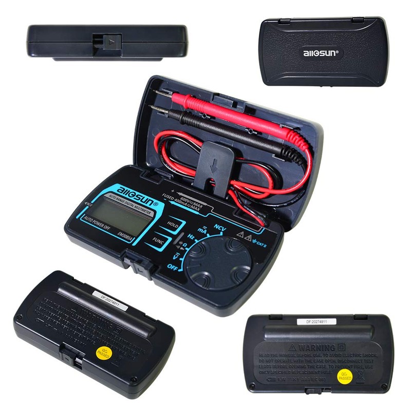 allsun Auto Ranging Pocket Tiny Digital Multimeter, Mini Electrical Travel