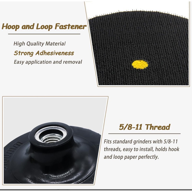 2 Pcs 4 Inch Hook and Loop Backing Plate Orbital