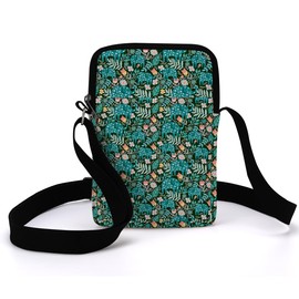 Cute Elephant Flower Crossbody Bags for Women Sling Bag Multi Waterproof Small Shoulder Sling Purse with Adjustable Strap Cell Phone Pouch for Women Girls Sister Shopping Gym Camping Friendship