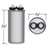 12741-30 uF MFD x 440 VAC Replaces GE/GENTEQ Round Capacitor