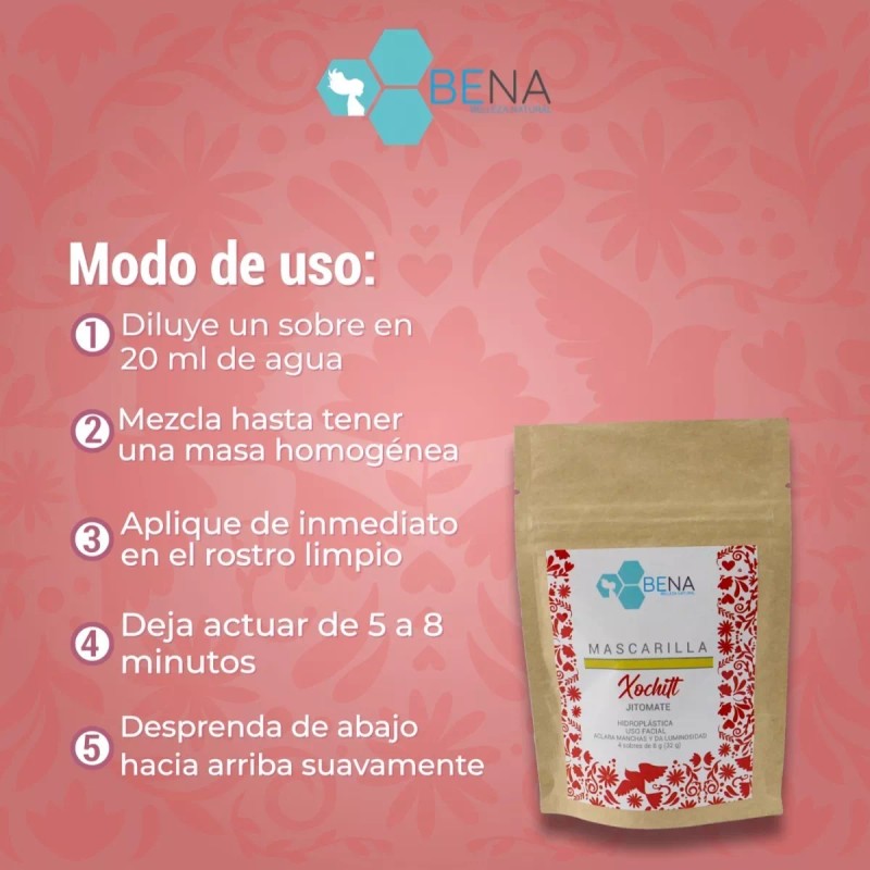 BENA Mascarilla Hidroplastica Aclara Y Reafirma Jitomate Bena C