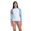 ARENA Women's Vest L/S Allover Rash Guard Shirt, White-flow, M