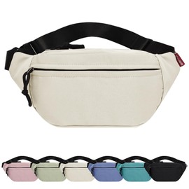 Mayoii Bumbags Waist Fanny Pack Ladies Fashion Bum Bag with Adjustable Waist Packs for Running Hiking Travel for Women Men (Begie)