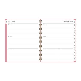 Blue Sky 17 Month 2025-2026 Weekly and Monthly Academic Year Planner Calendar, August 2025 - December 2026, 8.5" x 11", Flexible Cover, Wirebound, Laminated Tabs, Dusty Rose