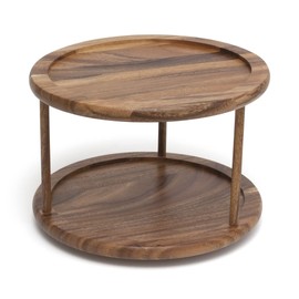 Lipper International 1302 Acacia Wood 2-Tier 10" Kitchen Turntable