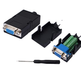 SinLoon - Adaptador VGA DB15 3+9 D-Sub VGA de 3 Filas, Conector de 15 Pines, 2-Pack Female