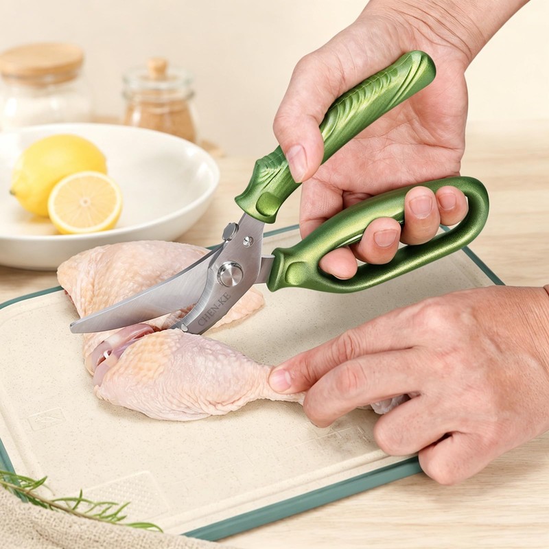 CHEN-KE Rust Resistant Heavy Duty Multipurpose Kitchen Shears-Green