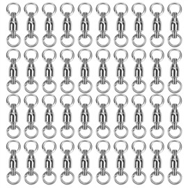 40 x Durable Stainless Steel Fishing Swivel Snap Connectors Lure Tackle Tools (0#40pcs)