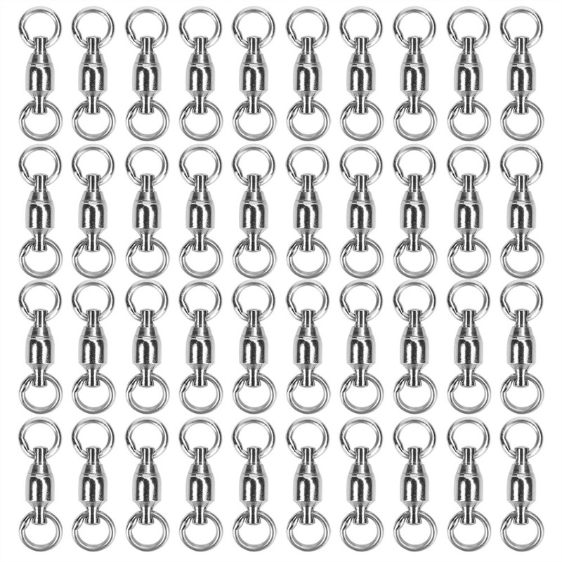 40 x Durable Stainless Steel Fishing Swivel Snap Connectors Lure