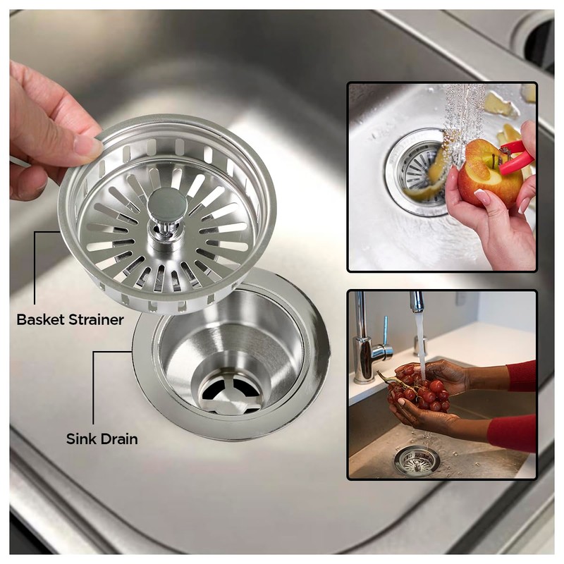 Highcraft 9735 Heavy Duty Kitchen Sink (3-1/2 Inch) Stainless Steel