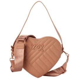 Betsey Johnson XO Heart Small Quilted Heart Shaped Clay Faux Leather Handbag NWT