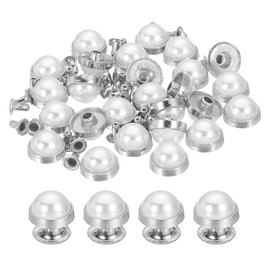 sourcing map 30 Set Leather Rivets, 12mm Turquoise Rapid Rivets Studs Rivets Craft Accessories for DIY Leather Craft Fabric Clothes Belt Bags, Silver/White