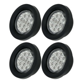 cciyu 8x 2.5inch 13 Led Clear Len Red Light Round 960-2-CR Trailer LED Clearance Marker Lights SL-912/877B Rubber Grommet