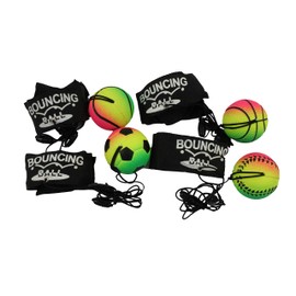 Set of 4 Springballs with Bracelet, Cord, Safety Clip, Diameter 4.7 cm