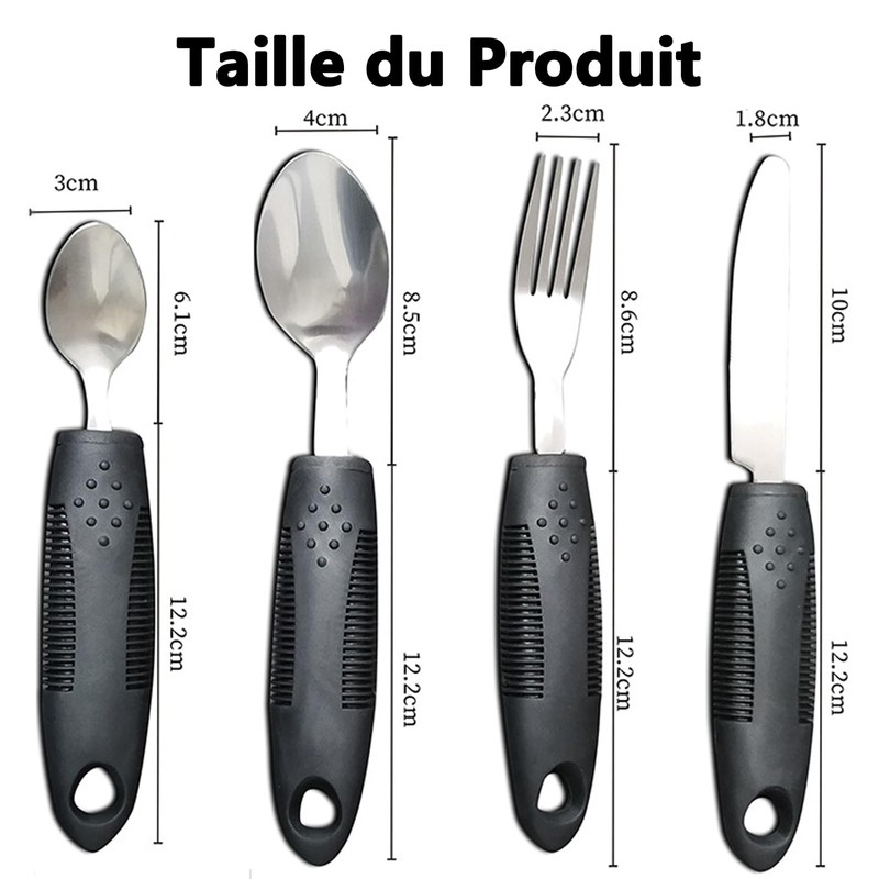 Xiciki Parkinson Easy Grip Spoon Set, 4 Pieces, Cutlery, Cutlery