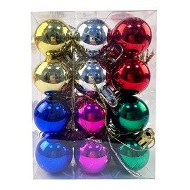 24 Pieces 30 mm Christmas Balls Decoration Shatterproof Christmas Tree Baubles Mini Christmas Hanging Ball for Christmas Tree Holiday Wedding Party Decoration, Colorful