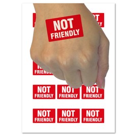 Not Friendly Dog Pet Warning Temporary Tattoo Water Resistant Fake Body Art Set Collection - 54 1" Tattoos (1 Sheet)