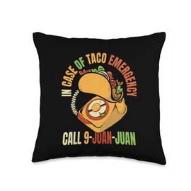 Apparel Taco Cat Love Costume Plush Outfit Gifts In Case Emergency Call 9 Juan Seasoning Taco Throw Pillow, 16x16, Multicolor
