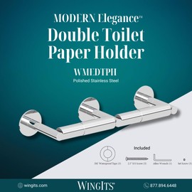 WingIts WMEDTPHPS Modern Elegance Toilet Paper Holder, Silver