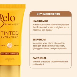 Belo Tinted Sunscreen, SPF 50, Tone Adapt Technology, 50ml