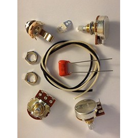 Wiring Harness Kit For J Bass 500k Bourns Knurled Pots .068uf 225P Orange Drop Cap