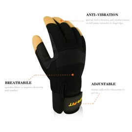 Intra-FIT Professional Anti-Vibration Glove EN ISO 10819: 2013 / A1: 2019 & EN 388:2016 Certified, Reinforced Palm and Thumb, Ideal For Road Breakers, Sanders, Grinders and Chipping Hammers