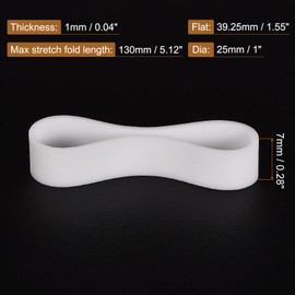 MECCANIXITY Silicone Rubber Bands Rings 100Pcs Non-slip 25mm Dia 1mm Thick 7mm Width for Wire Cord Cable Wrapping, Bundle
