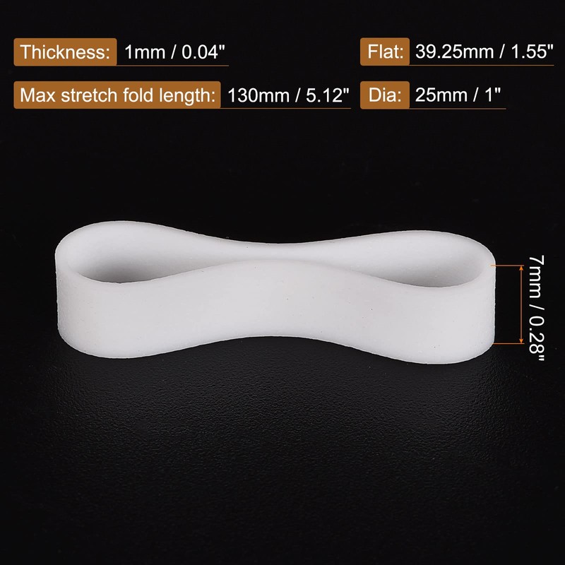 MECCANIXITY Silicone Rubber Bands Rings 100Pcs Non-slip 25mm Dia 1mm