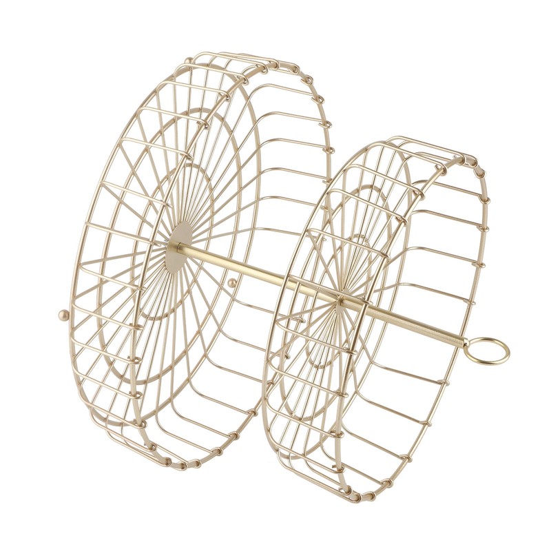 2 Tier Fruit Basket Iron Round Golden Nordic Household Snack