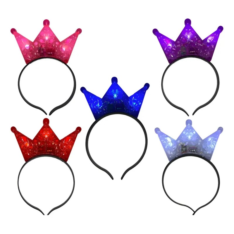 10 Corona Luz Princesa Tiara Luminosa Transparente Mayoreo Transparente