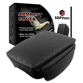 SDPVorn Armrest Cover for Chevy Colorado GMC Canyon 2023 2024 2025 2026 Center Console Pad Accessories Arm Rest Lid with Pockets, Black Faux Leather
