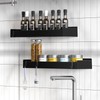 Wisfame Shower Caddy Black,40cm Adhesive Shower Shelve with Large Capacity,