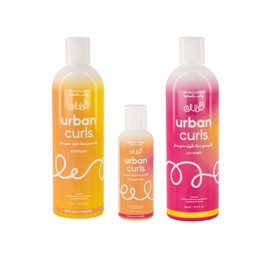 URBAN CURLS Kit Tratamiento para Cabello Rizado u Ondulado – Incluye Shampoo 360 ml Co-Wash 360 ml Mini Acondicionador 50 ml – Sin Sulfatos Parabenos ni Siliconas – Con Ingredientes Naturales y Orgánicos