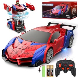 Carro de Control Remoto para Niños, Robot de Deformación RC 2.4 GHz, Carro RC De Juguete Deformado de 360°Rotación, con Luces LED, Regalo Ideal para Niños de 6 a 15 Años, Cumpleaños, Fiestas, Navidad