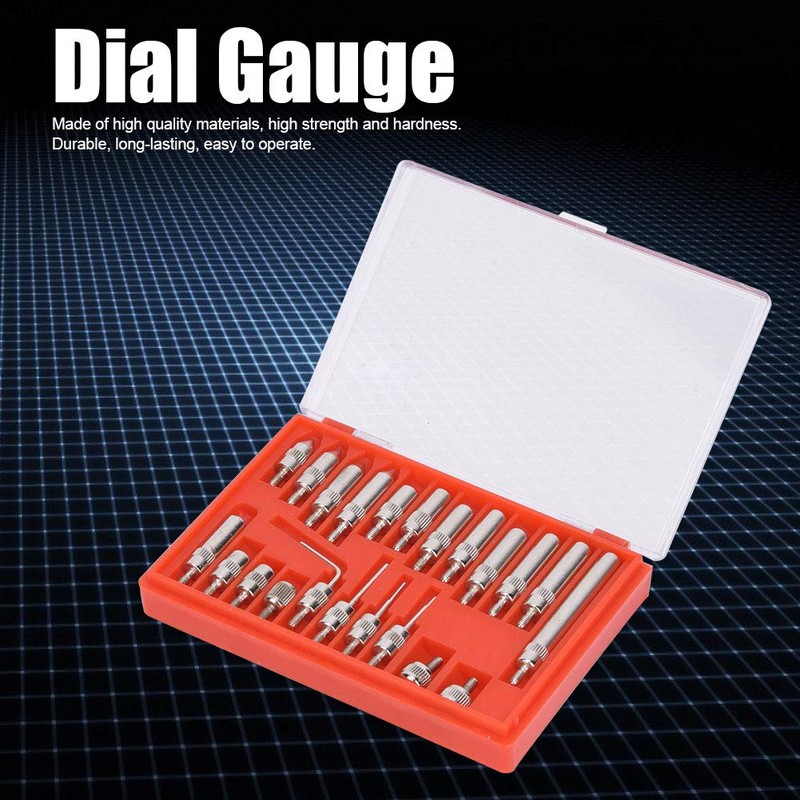 22-Piece Dial Gauge Measuring Tips Set, Dial Indicator Pointed Tip