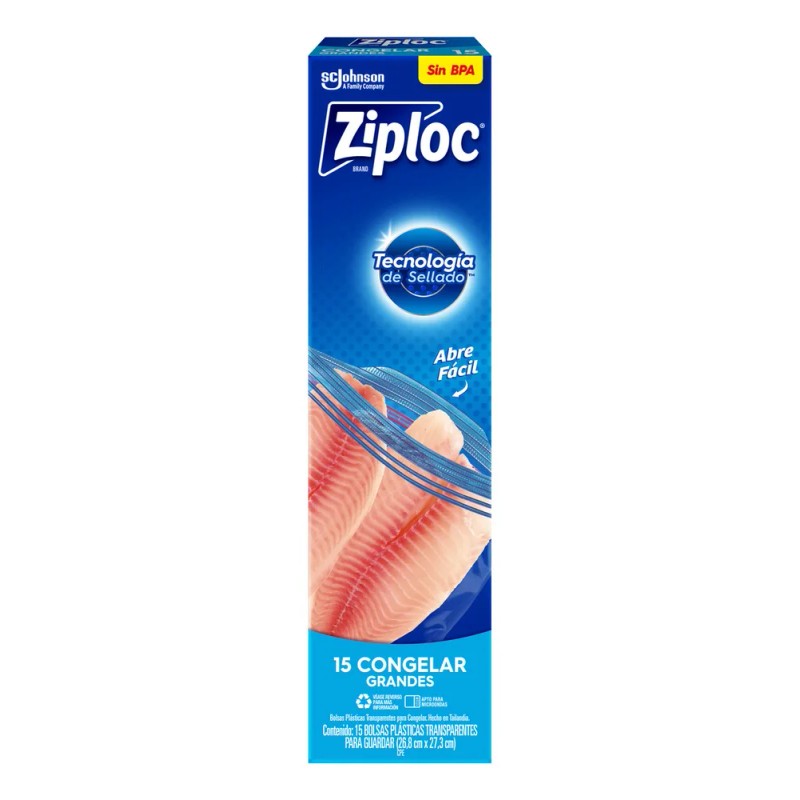 Bolsas de Plstico Reutilizables Ziploc para Congelar con Doble Cierre,