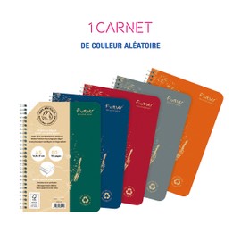 Clairefontaine - Ref 68412C - Forever 100% Recycled Wirebound Notebook (120 Pages) - A5 Size, Small Square Rulings, Detachable Pages, 90gsm White Recycled Paper - Green Cover