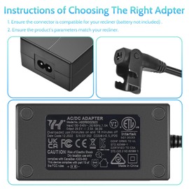 Power Recliner Power Supply, Sopito Universal 2-Pin AC/DC Adapter 100-240V, Quality 29V 2A Switching Transformer, Replacement Part for Recliner Couch/Electric Sofa/Lift Chair/Standing Desk