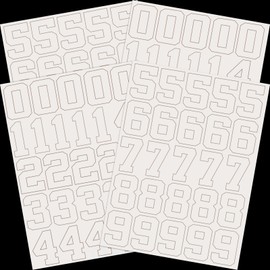 102 Pcs Baseball Helmet Numbers Sticker 1.25 Inch Vinyl White Sports Helmet Numbers Decals Self Adhesive Hockey Helmet Stickers for Baseball, Hockey, Football, Lacrosse, Batting(White)