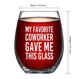 Panvola My Favorite Coworker Gave Me This Glass Going Away Coworker Gift Funny Office Boss Mugs Farewell Goodbye Gifts Stemless Wine Glass Clear Glasses For Red White Wine 17 oz