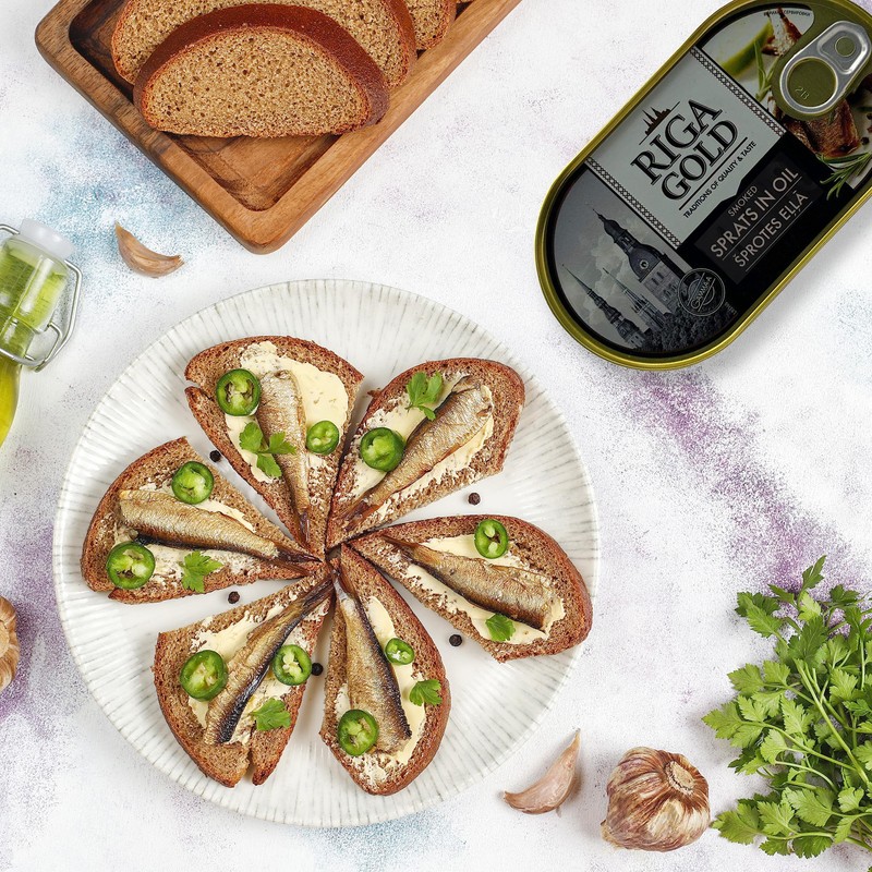 RIGA GOLD Shproti, Sprats in Oil, 190gr (Pack 12)