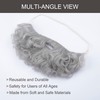 Yan Dream Short Grey Curly Fake Beard for Men Classic