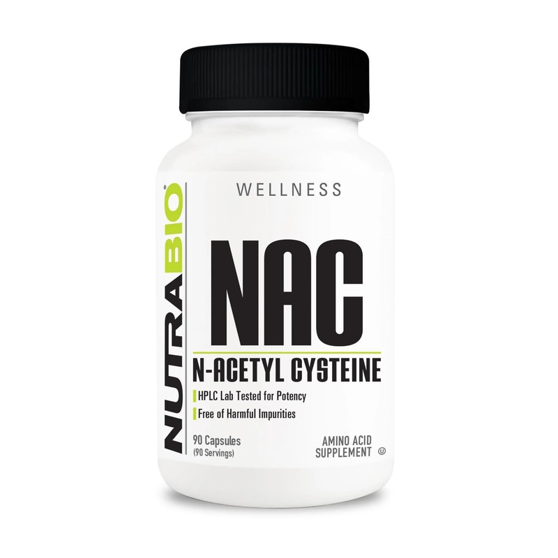 NutraBio Suplemento de N-acetil cisteína (NAC) - 90 cápsulas, 600