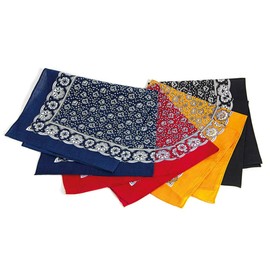 Bandana, 21.3 x 21.3 inches, Paisley, 100% Cotton , paisley blue