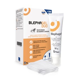 Blephagel® Duo - 30 g sterile, unpreserved and hypoallergenic gel + cleansing pads for gentle cleaning of the eyelids, eyelid edges and eyelashes.