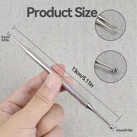 IUSOT Acupuncture Pen Stainless Steel Acupressure Pen Meridian Pen Double Head Acupuncture Point Pen for Trigger Point Massage Ergonomic Acupuncture Rod Lightweight Design Handy for Ear and Body