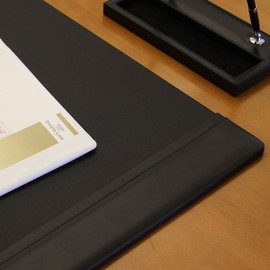 Dacasso Classic Leather Side Rail Desk pad, 38 x 24, Black