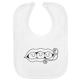 Azeeda 'Happy Peapod' Soft Cotton Baby Bib (BI00038870)