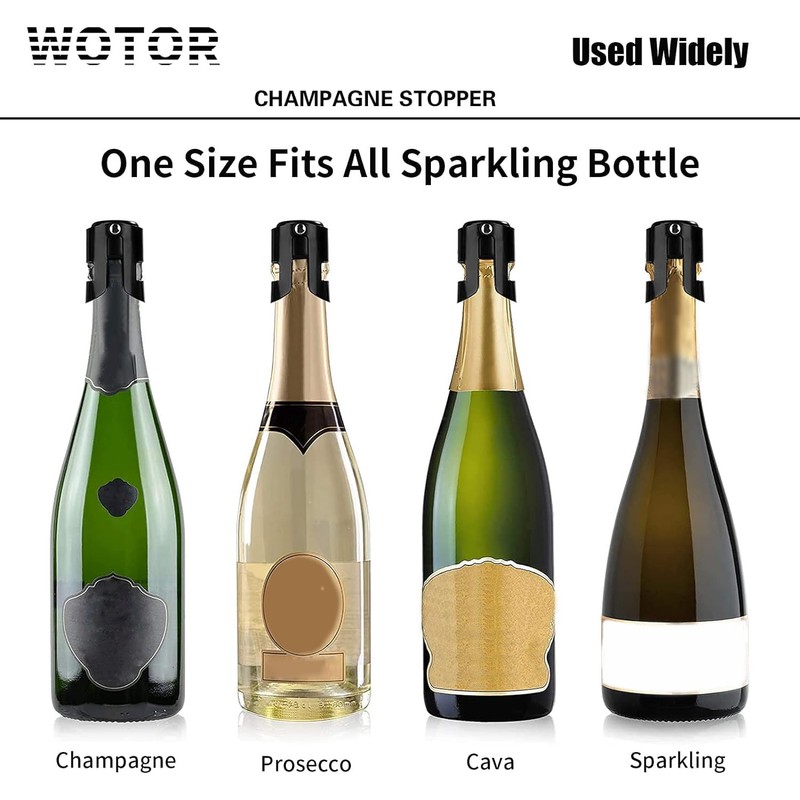 WOTOR Pack of 3 Champagne Stopper Stainless Steel Champagne Bottle