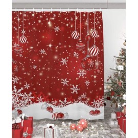 Unbranded Christmas Shower Curtain Winter Snowflake,Xmas Shower Curtains ,72x72 Inch